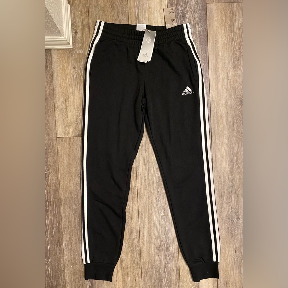 NWT Adidas Women's Essentials French Terry 3-Stripes Pants S